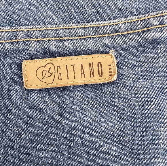 Vintage 90s PS Gitano High Rise Jeans Faded Blue Denim Pleated Tapered 10 short - Picture 7 of 7